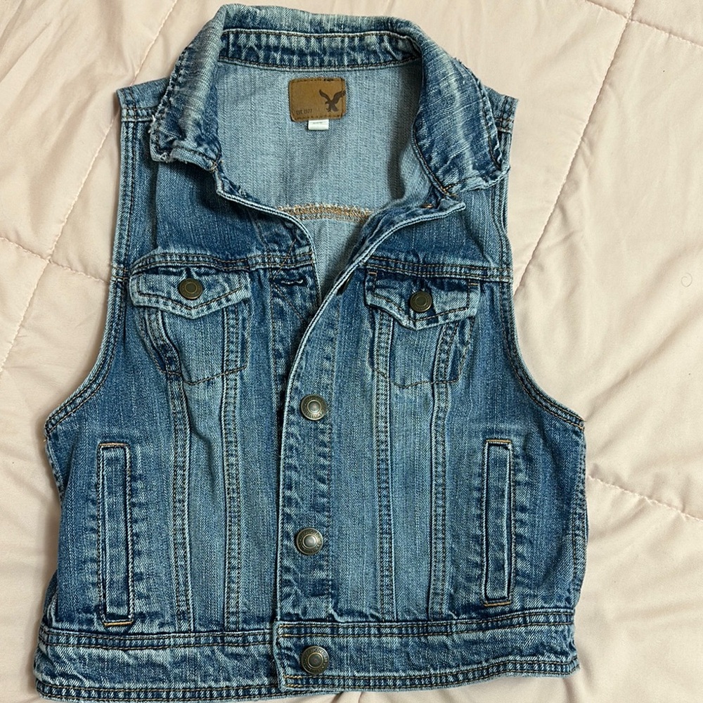 American Eagle Outfitters Blue Jean Vest